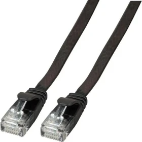 EFB Elektronik PVC kompakt Flach-Patchkabel, Cat6a, U/UTP, RJ-45/RJ-45, 5m, schwarz
