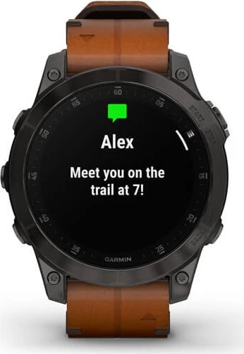 Garmin epix 2 Sapphire black titanium/chestnut leather