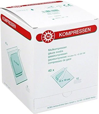 Nobamed Mullkompressen 12-fach, 10 x 10cm, 80 Stück (40x 2 Stück)