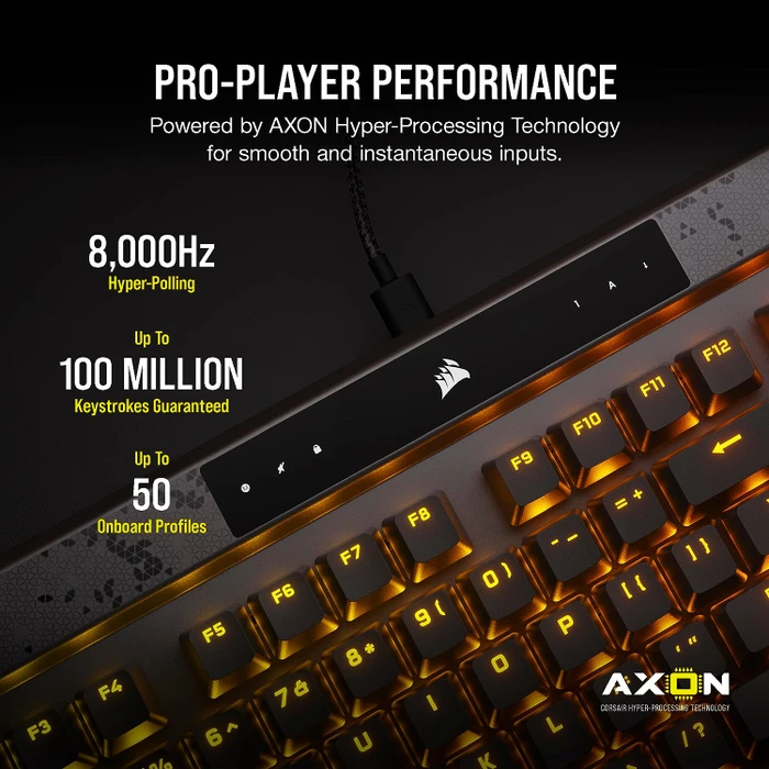 Corsair Gaming K70 MAX RGB Magnetic-Mechanical, Steel Grey, Corsair MGX, USB, US
