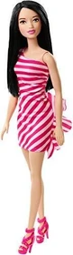 Mattel Barbie - Fashionistas Barbie rosa gestreiftes Rüschenkleid