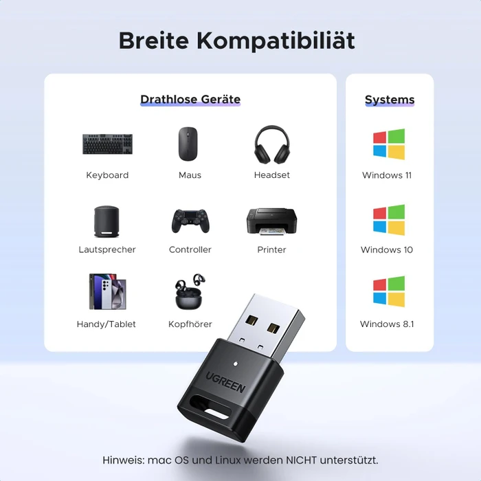 Ugreen Bluetooth 5.4 Adapter, USB-A 2.0 [Stecker]
