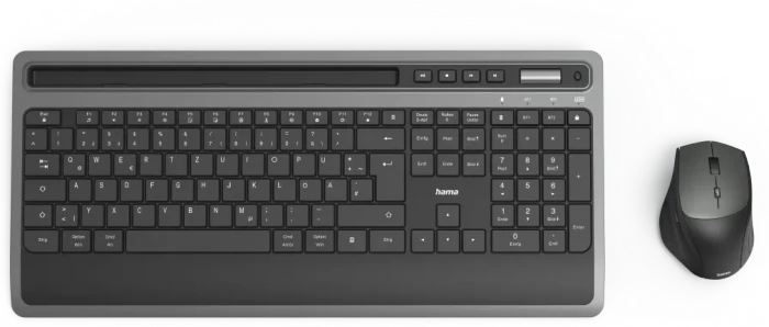 Hama KMW-600 Plus Funk Tastatur und Maus Set, schwarz/anthrazit, USB/Bluetooth, DE