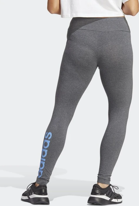 adidas Essentials High-Waisted Logo Tights Hose lang dark grey heather/blue fusion (Damen)