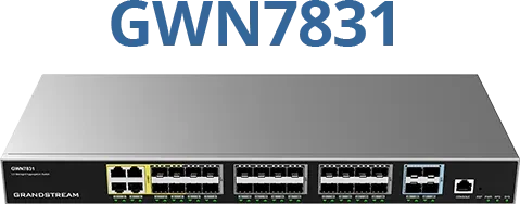 Grandstream GWN7830 Series Aggregation Rackmount Gigabit Managed Switch, 24x SFP, 4x RJ-45, 4x SFP+
