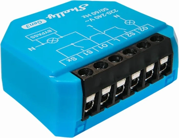 Shelly Gen3 Doppelschaltmodul ohne Kabel, WiFi