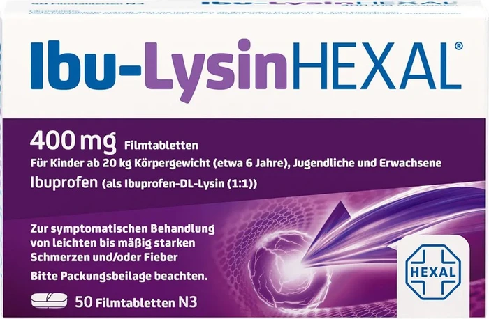 Hexal Ibu-Lysin Filmtabletten, 50 Stück