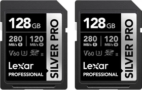 Lexar Professional SILVER PRO R280/W120 128GB 2er-Pack, UHS-II U3, Class 10