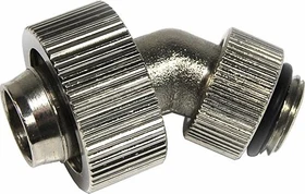 Aquatuning HF Schraubanschluss 45° G1/4" AG auf 19/13 drehbar, silber vernickelt
