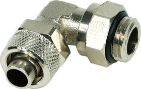 Aquatuning HF Schlauchanschluss, 90°, G1/4" AG auf 11/8mm drehbar, silber vernickelt