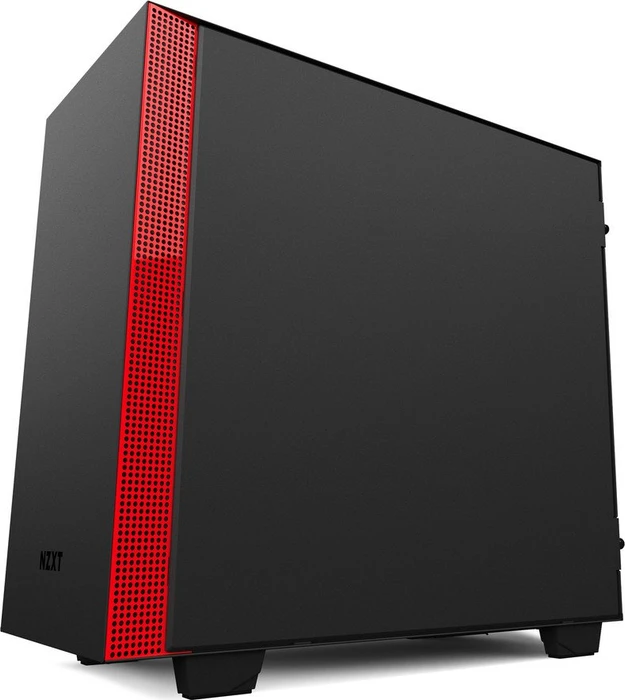 NZXT H400 schwarz/rot, Glasfenster