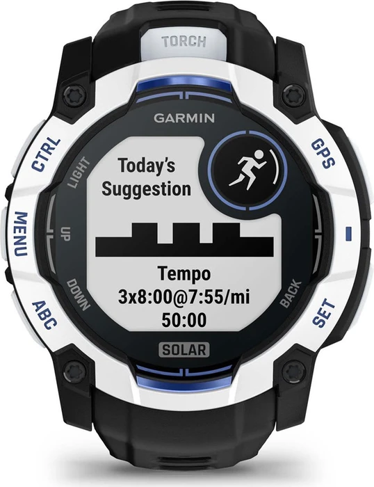 Garmin Instinct 3 Solar 50mm whitestone/black-bolt blue