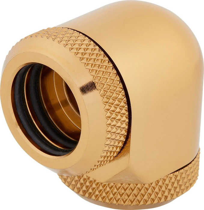 Corsair Hydro X Series XF Hardline, OD Fitting 90° 14mm, gold, 2er-Pack