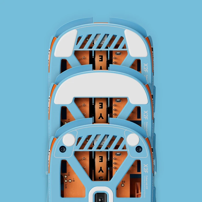 Pulsar Gaming Gears LAB X2F 8K Wireless Fingertip Gaming Maus, 5th Anniversary Edition blau/orange, USB