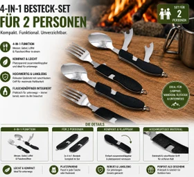 Bahama Camping 4in1 Besteck schwarz