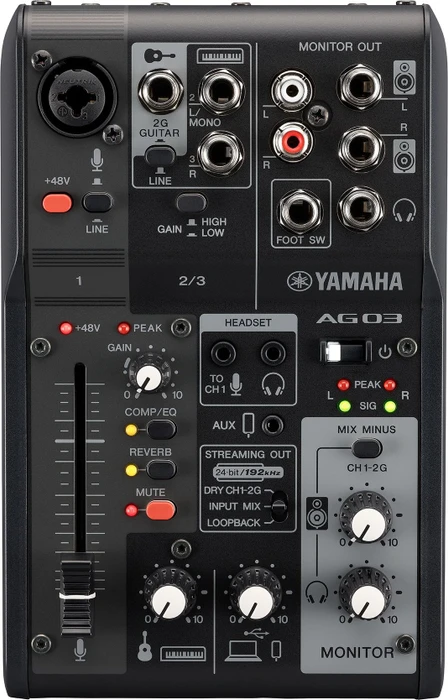 Yamaha AG03MK2 LSPK Live Streaming Pack schwarz