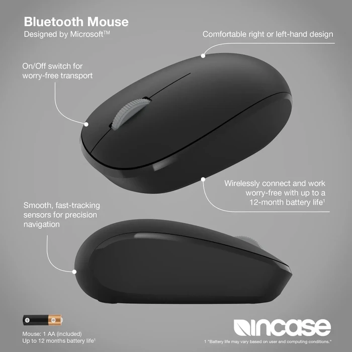 Incase Bluetooth Mouse Black, schwarz, Bluetooth