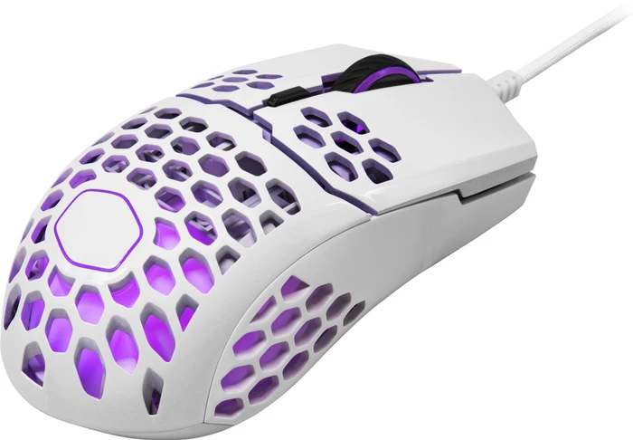 Cooler Master MasterMouse MM711 RGB Gaming Maus weiß glänzend, USB
