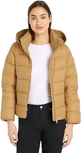 Tommy Hilfiger Regular Fit Puffer Down Hooded Jacke classic khaki (Damen)