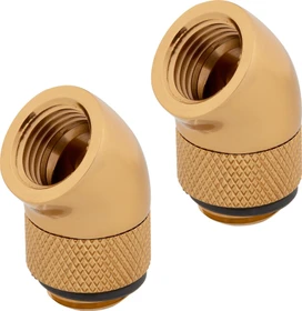 Corsair Hydro X Series XF Hardline, Winkeladapter 45° G1/4", gold, 2er-Pack