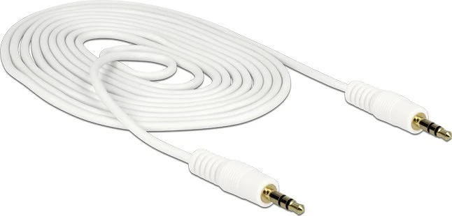 DeLOCK Klinkenkabel 3-Pin Stereo, 3.5mm Stecker auf 3.5mm Stecker, weiß, 2.0m