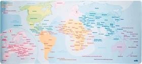 Grupo Erik Editores World Map 2 XL, 800x350mm, Motiv blau