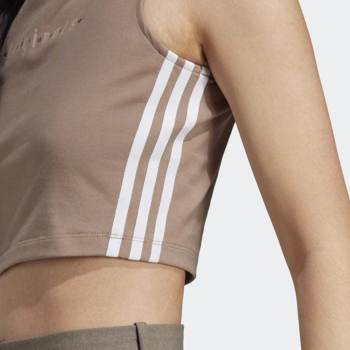 adidas Tanktop Shirt ärmellos chalky brown (Damen)