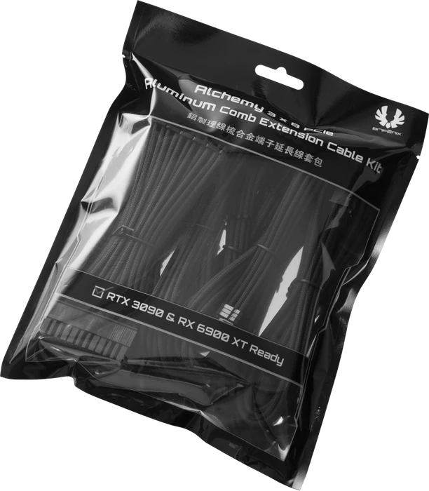 BitFenix Alchemy 3x 8-Pin PCIe Aluminum Comb Extensions Cable Kit, Verlängerungs-Kit für Netzteile, schwarz