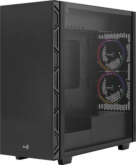 AeroCool Flo Saturn FRGB, schwarz, Glasfenster