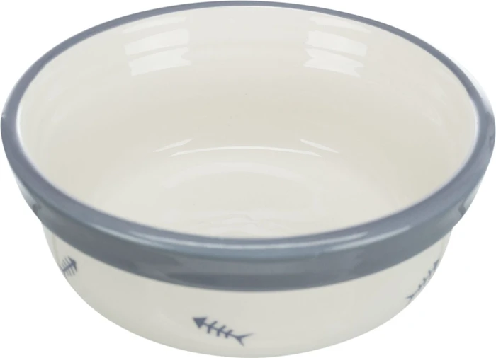 Trixie Keramiknapf, weiß/blau, Ø12cm, 300ml
