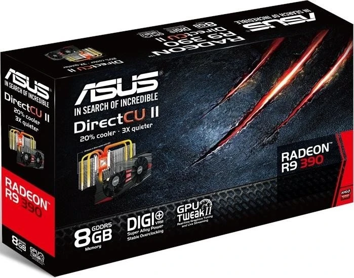 ASUS Radeon R9 390, R9390-DC2-8GD5, 8GB GDDR5, 2x DVI, HDMI, DP