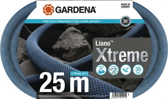 Gardena Textilschlauch Liano Xtreme Gartenschlauch 19mm, 25m