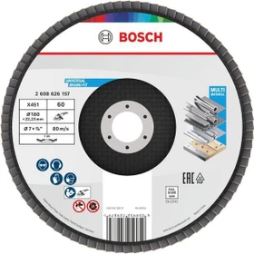 Bosch Professional X451 Fächerschleifscheibe T29 K60, 180x22.23mm, 1 Stück