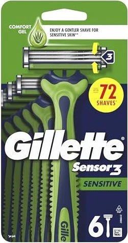 Gillette Sensor3 Sensitive Einwegrasierer, 6 Stück