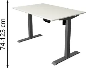 Kerkmann Move 1 elektrisch höhenverstellbarer Sitz-Steh-Schreibtisch 120x80cm weiß/anthrazit