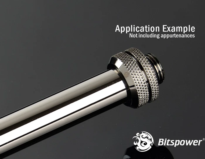 Bitspower Messing Hardtube 14mm, schwarz, Black Sparkle