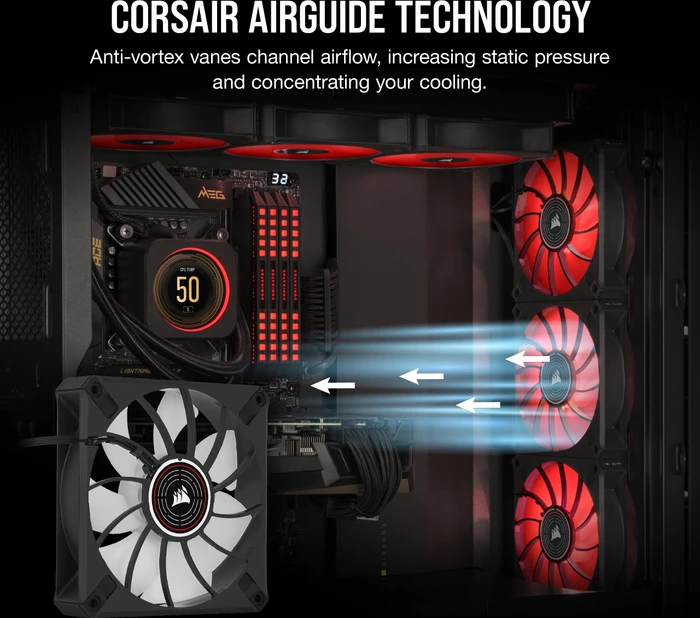 Corsair ML Series ML120 LED Elite Red, schwarz, 120mm