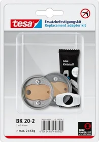 tesa Power Kit BK20-2 Ersatzbefestigungskit chrom, 2 Stück