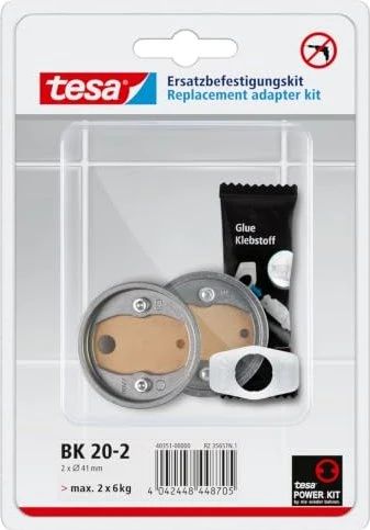 tesa Power Kit BK20-2 Ersatzbefestigungskit chrom, 2 Stück