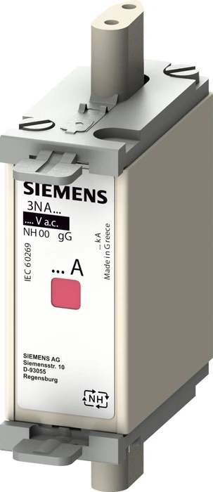 Siemens NH-Sicherungseinsatz, NH000, In: 100 A, gG, Un AC: 400 V, Kombikennmelder, isolierte Grifflaschen