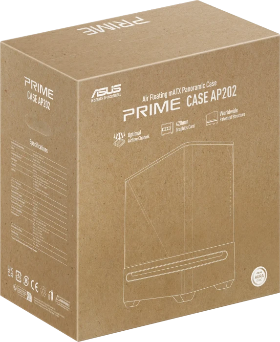 ASUS Prime AP202, weiß, Glasfenster