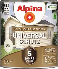 Alpina Farben Universal-Schutz Holz-Lasur außen weiß, 750ml