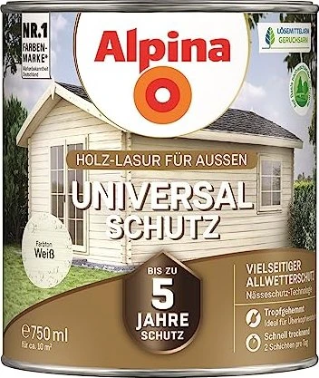 Alpina Farben Universal-Schutz Holz-Lasur außen Holzschutzmittel, 750ml