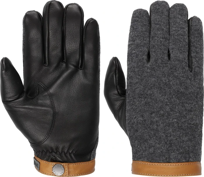 Hestra Deerskin Wool Tricot Handschuhe charcoal/black