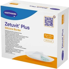 Hartmann Zetuvit Plus Silicone Border Saugkompressen steril, 10 x 10cm, 10 Stück