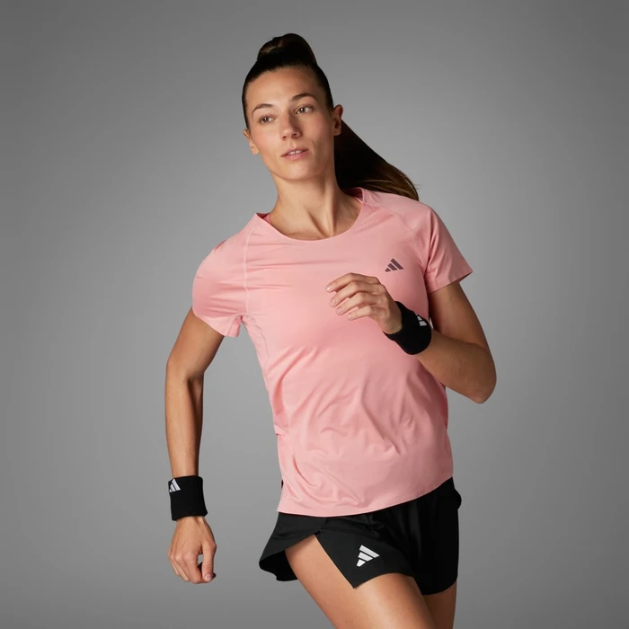 adidas Adizero Running Laufshirt kurzarm semi pink spark (Damen)