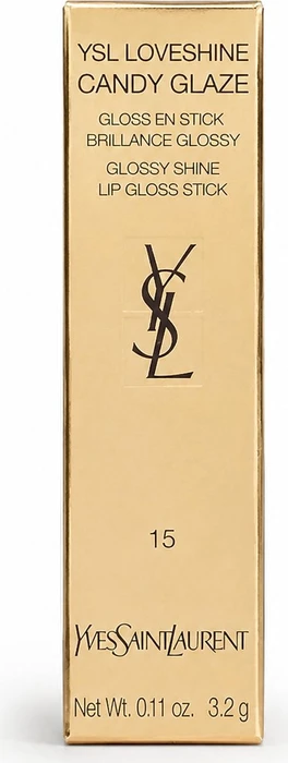 Yves Saint Laurent Loveshine Candy Glaze Glänzender Lippenstift 15 showcasing nude, 3.2g