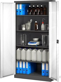 Jan Nowak C001H Flügeltürenschrank, anthrazit/weiß, Aktenschrank