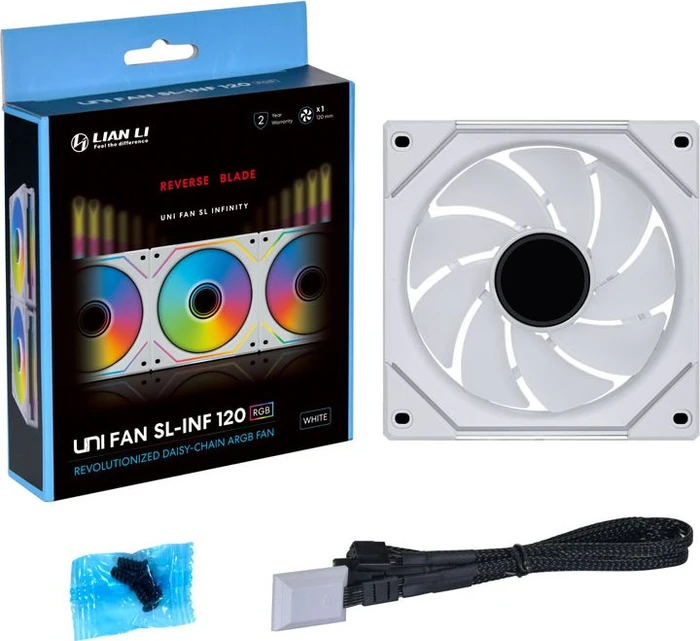 Lian Li Uni Fan SL-Infinity SL-INF120 ARGB Reverse Blade, weiß, 120mm