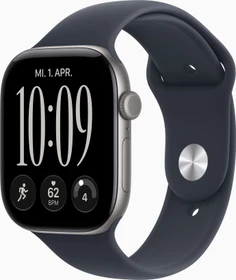 Apple Watch Series 12 (GPS) 46mm Aluminium space grau mit Sportarmband M/L navyblau